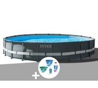 Kit piscine tubulaire Intex Ultra XTR Frame ronde 6,10 x 1,22 m + Kit de traitement au chlore