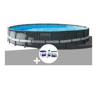Kit piscine tubulaire Intex Ultra XTR Frame ronde 6,10 x 1,22 m + Kit de traitement au chlore