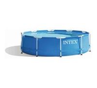 Kit Piscinette Intex Metal Frame Ronde Tubulaire 3,05 x 0,76 m Bleu Bleu G