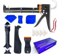 Kit pistolet à calfeutrer - Outils de retrait de calfeutrage en silicone lisse La façon la plus intelligente de sceller et de réparer ! Ensemble pistolet à calfeutrer professionnel avec glisse et