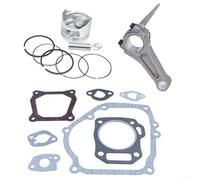 Kit piston avec bielle, segments de piston et ensemble complet de joints pour Honda pour moteur tondeuse à gazon GX200 6.5HP - Construction en métal, finition argent