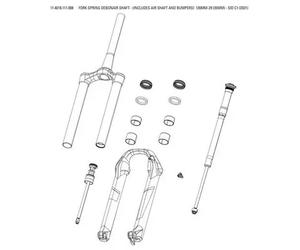 Kit Piston Fourche Rockshox Sid C1 2021 Dba 100mm 29""35mm " Noir