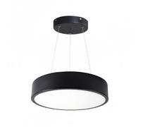 Kit Plafonnier LED Noir 18W 25cm avec Kit de Suspension - Blanc Chaud 2300K - 3500K