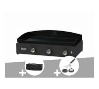 Kit plancha à gaz pure 375 noire le marquier + housse de protection + kit de net