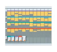 Kit planning annuel à fiches T - 12 colonnes, indice 2 + 1 colonne index - Nobo gris