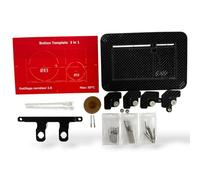 Kit Plaque de Déclenchement à Carreler Toutes Epaisseurs Bâti Support, Bouton Poussoir - Compatible Geberit Sigma - Gabarit Aimanté + Disques & Tiges Diamantées - Outillage Carreleur 2.0