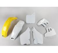 Kit de carénage UFO PLAST 7 pièces ensemble de revêtement plastique blanc/jaune