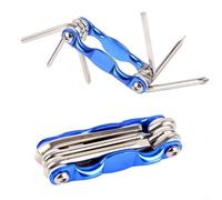 Kit pliable multifonction 6 en 1 en alliage d'aluminium pour réparation et entretien, outil multifonction compact avec fonctions de tournevis pour moto et vélo, portable