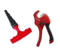 Kit Plomberie Professionnel : Coupe-Tube PC 32 Lame en V Haute Précision + Calibreur Multicouche Ébavureur (16-20-26-32mm) | Idéal PVC, PER, Multicouche et Tuyaux d'Arrosage