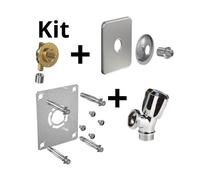 Kit plomberie ROBIFIX PER Ø12 mm - Raccord à sertir F1-2 + cache inox + robinet MAL mono - Sanitaire