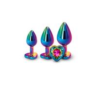 Kit plug anal bijou coeur Rainbow Rear Assets 3 pièces