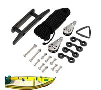 Kit Plugs Kayak SCUPPER, Kit de Chariot en Kayak - stabilité Kayak Hautes Ensemble de Crochets pour vis Haute Performance - de carabinateur léger, Yeux en Blocs d'anneau, rivetage des vis,