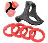 Kit Poche Anneaux Entraînement Silicone Homme, Anneau Tourbillon + Boucles Points, Surface Douce Adaptée À Tous Niveaux (Rouge)