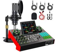 Kit Podcast G10 : Micro Condenseur P15, Table de Mixage Live, Changeur de Voix, Réduction de Bruit - Streaming, Gaming, Chant, Début