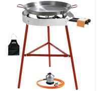 Kit poêle à paella 40 cm Garcima + poêle à paella 42 cm + support renforcé + pare-vent Kabra (tablier gratuit)