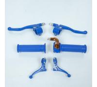 Kit Poignée Tirage Rapide Mini Targa Bleu Cocotte/Levier Lusito Pour Mobylette