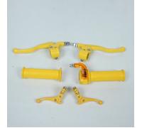 Kit poignée tirage rapide mini Targa jaune cocotte/levier Lusito pour mobylette