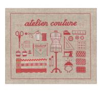 Kit point compté Le Bonheur des Dames "atelier couture", 27x22cm, DIY