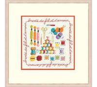 Kit point compté Le Bonheur des Dames "cousu avec du fil et de l'amour", 12,5x13