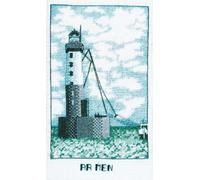 Kit point compté Le Bonheur des Dames "Le Phare d'Ar Men", 10,5x17,5cm, DIY