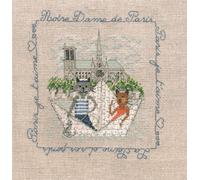 Kit point compté Le Bonheur des Dames "Voyage en rivière près de Notre Dame", 12,5x13,5cm, DIY