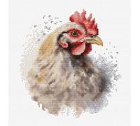 Kit point compté Luca-S avec cerceau "La poule", 15x16cm, DIY