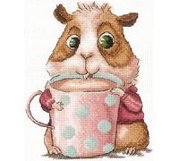 Kit Point De Croix Compté Andriana "Amateurs De Café. Cochon D’Inde" 13.5x20.5 Cm