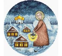 Kit Point De Croix Compté Andriana "Ange De Noël" 18x18 Cm