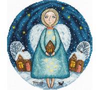 Kit Point De Croix Compté Andriana "Ange Gardien" 18x18 Cm