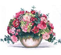 Kit Point De Croix Compté Andriana "Bouquet D’Hortensias" 74x54 Cm