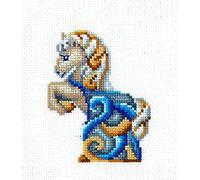 Kit Point De Croix Compté Andriana "Figurines Cheval" 11x12 Cm