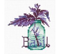 Kit Point De Croix Compté Andriana "Herbes Épicées. Basilic" 9x10 Cm