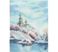 Kit Point De Croix Compté Andriana "Le Printemps. Dégel" 15x20 Cm