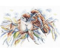 Kit Point De Croix Compté Andriana "Moineaux" 20x19 Cm