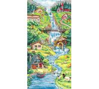 Kit Point De Croix Compté Andriana "Piémont Des Alpes" 21x41 Cm