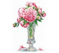 Kit Point De Croix Compté Andriana "Pivoines" 19.5x29.5 Cm