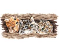 Kit Point De Croix Compté Andriana "Trio Duveteux" 35x14.5 Cm