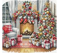 Kit Point De Croix Compté Ava "Veillée De Noël" 31.59x30.64 Cm