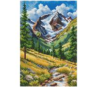 Kit Point De Croix Compté Collection D`Art "Chemin De Montagne" 14.5x22 Cm