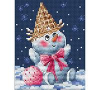 Kit Point De Croix Compté Collection D`Art "Délice Neigeux" 10.5x13 Cm