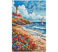 Kit Point De Croix Compté Collection D`Art "Rive Fleurie" 14.5x22 Cm