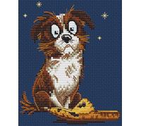 Kit Point De Croix Compté Collection D`Art "Woof ! L’Ami" 11x13 Cm