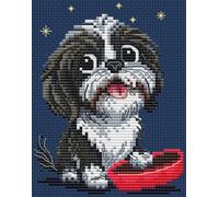 Kit Point De Croix Compté Collection D`Art "Woof ! L’Ami" 9.5x12.5 Cm