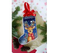 Kit Point De Croix Compté "L¿Assistant Du Père Noël" 18x27cm. Fabriqué En Ukraine.