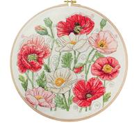 Kit Point De Croix Compté "Quand Fleurissent Les Coquelicots" 30x30cm. Fabriqué En Ukraine.