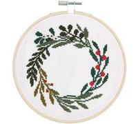 Kit point de croix couronne de baies Ø 15 cm - Rico Design Rouge G