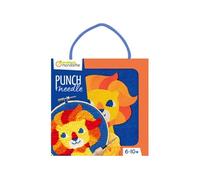 Avenue Mandarine Kit point de croix enfant KC163C - punch needle 18x18 cm - Dès 6 ans - Lion
