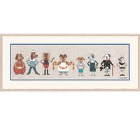 Kit point de croix "Funny Dog Frieze" Le Bonheur des Dames, DIY, 33,5x7cm