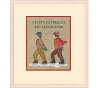 Kit point de croix Le Bonheur des Dames "Deux Patineuses", DIY, 12x15cm