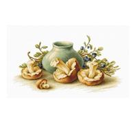 Lucas-S Kit de Broderie au Point de Croix Motif Nature Morte Champignons